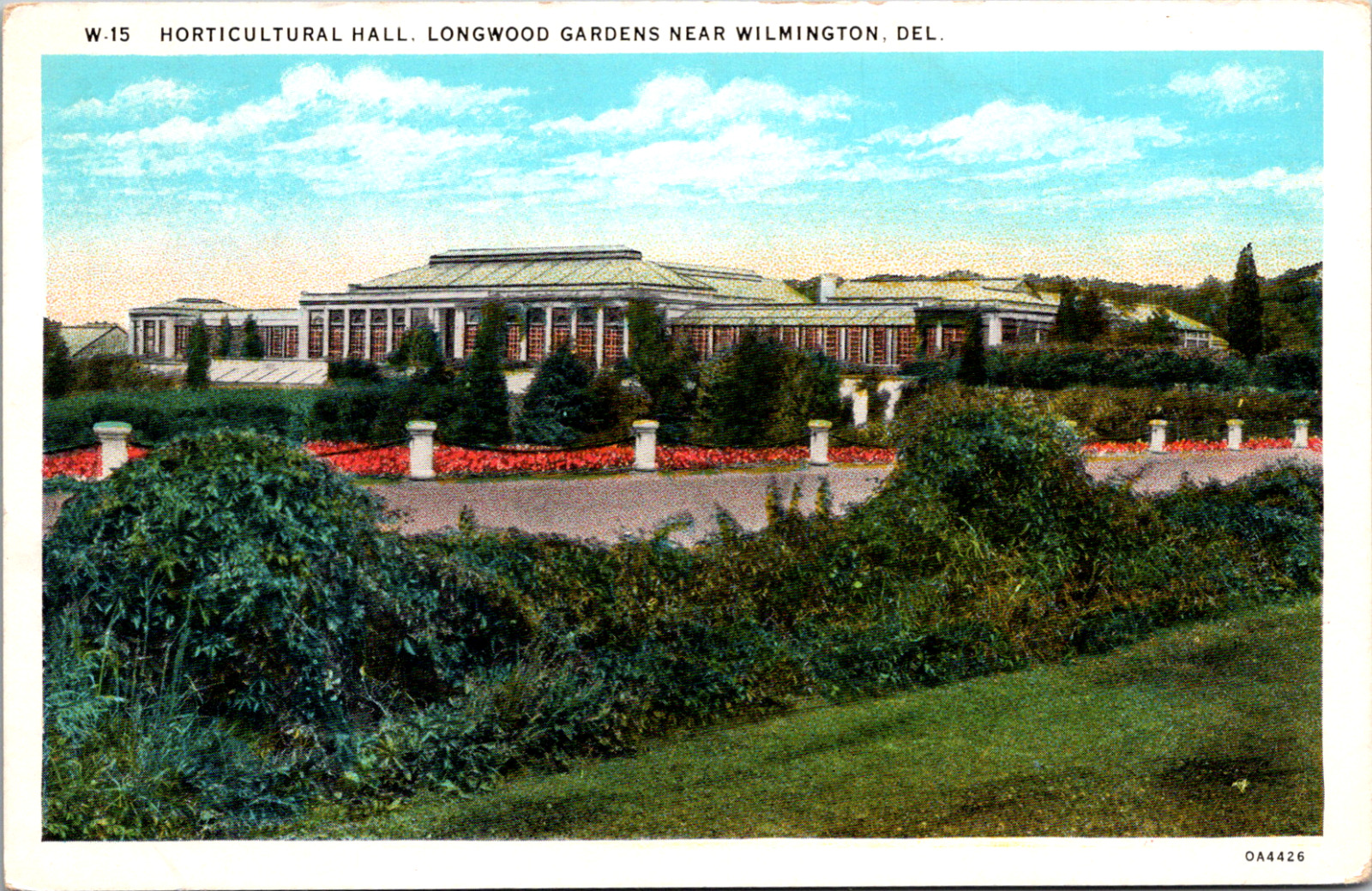 Wilmington Delaware Longwood Gardens Horticultural Hall Vintage C 1920s Postcard