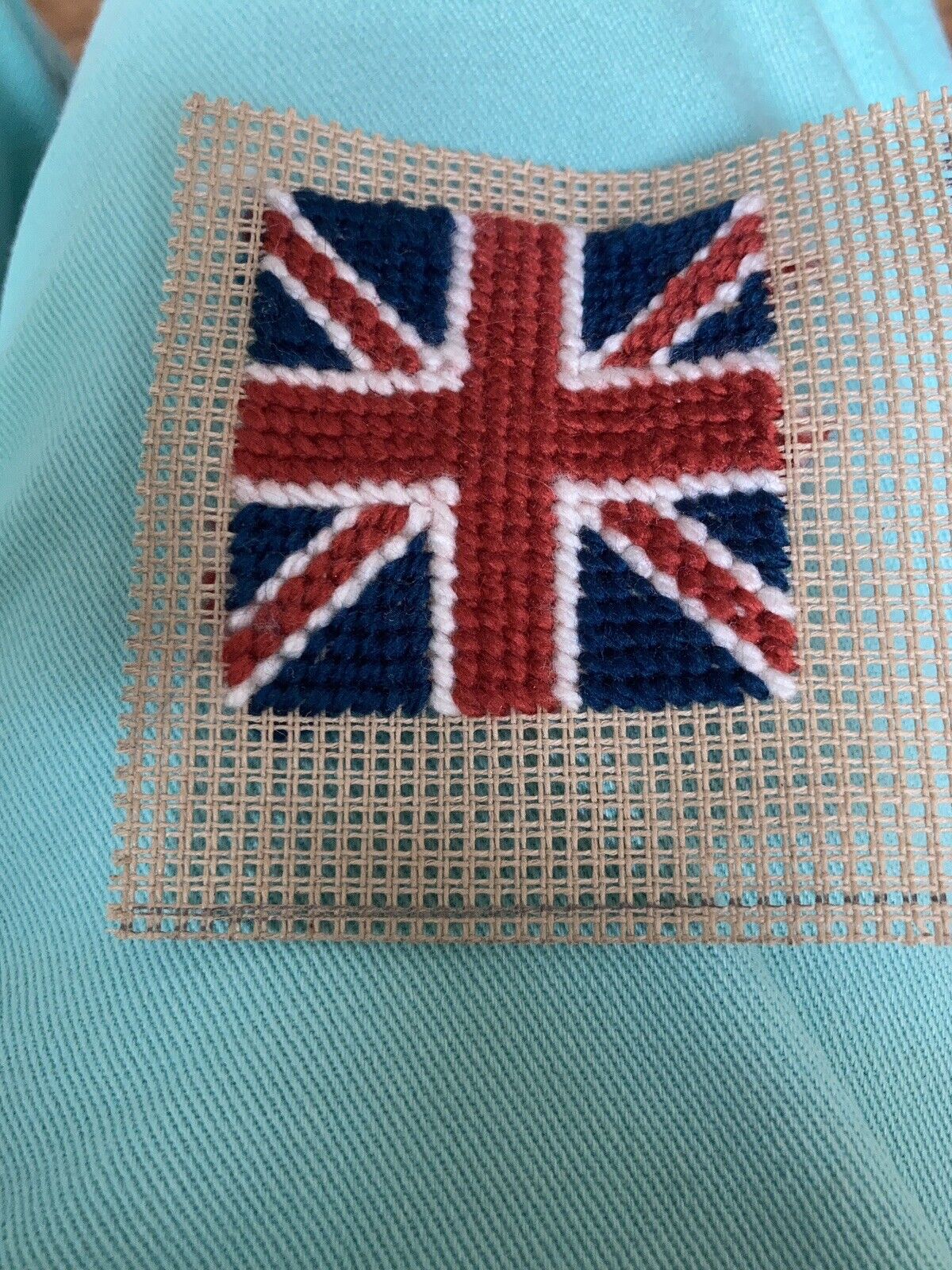 Mini Needlepoint Union Jack Flag  British
