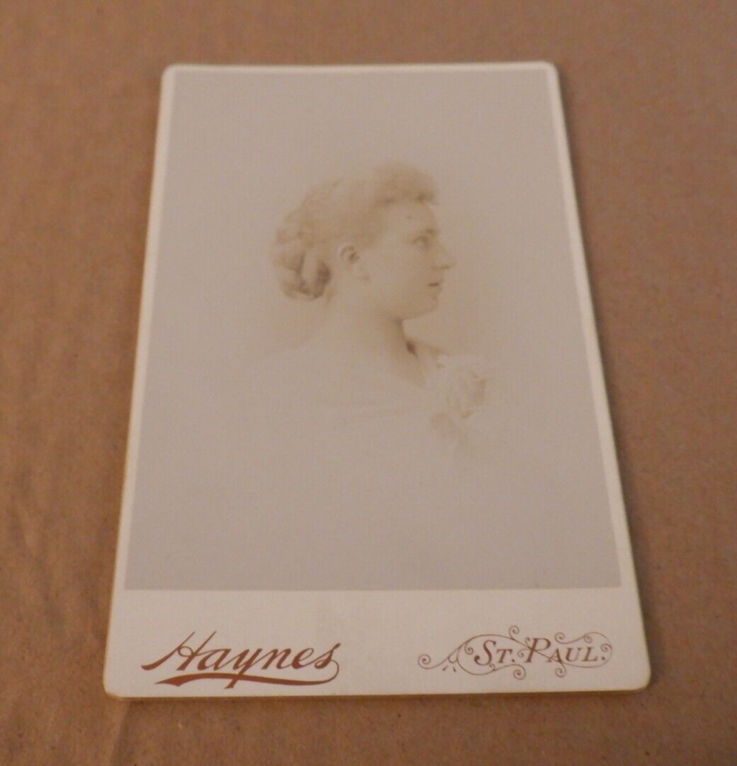 c.1890 ST. PAUL MINNESOTA WOMAN CABINET CARD PHOTO PHOTOGRAPH MN MINN HAYNES