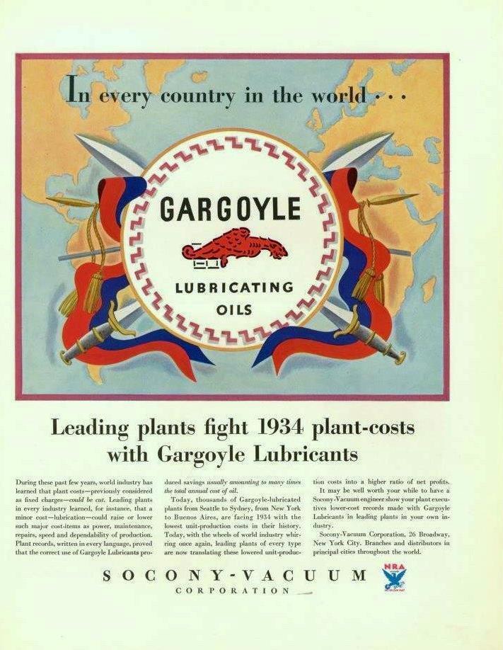 Gargoyle Lubricating Oils    -    Socony - Vacuum Corp.    -   1934 