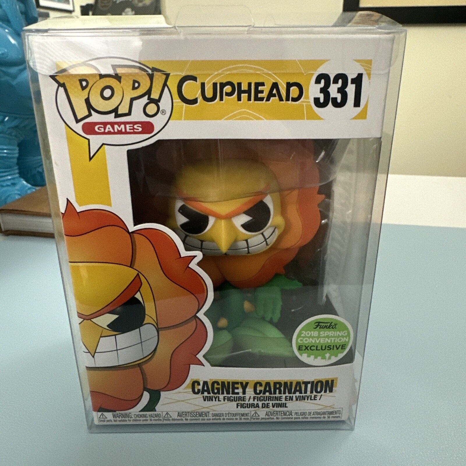Funko Pop Games Cuphead Cagney Carnation #331 Figure 2018 Spring Con Exclusive