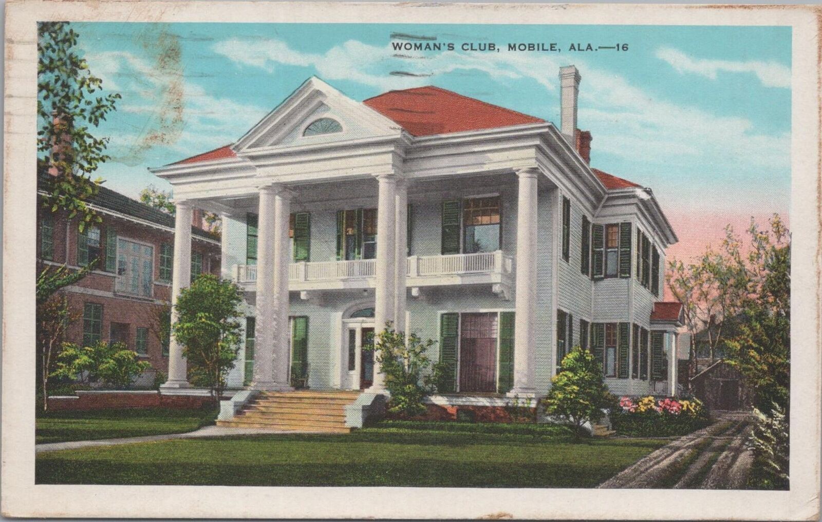 Postcard Women\'s Club Mobile AL 1934