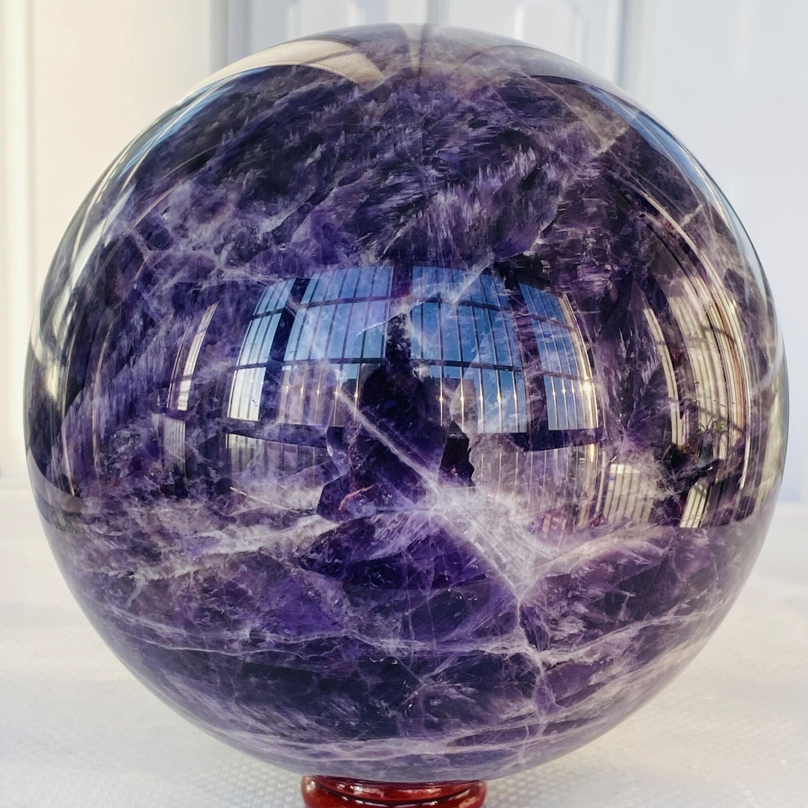 3280g Natural Dream Amethyst Quartz Crystal Sphere Ball Healing
