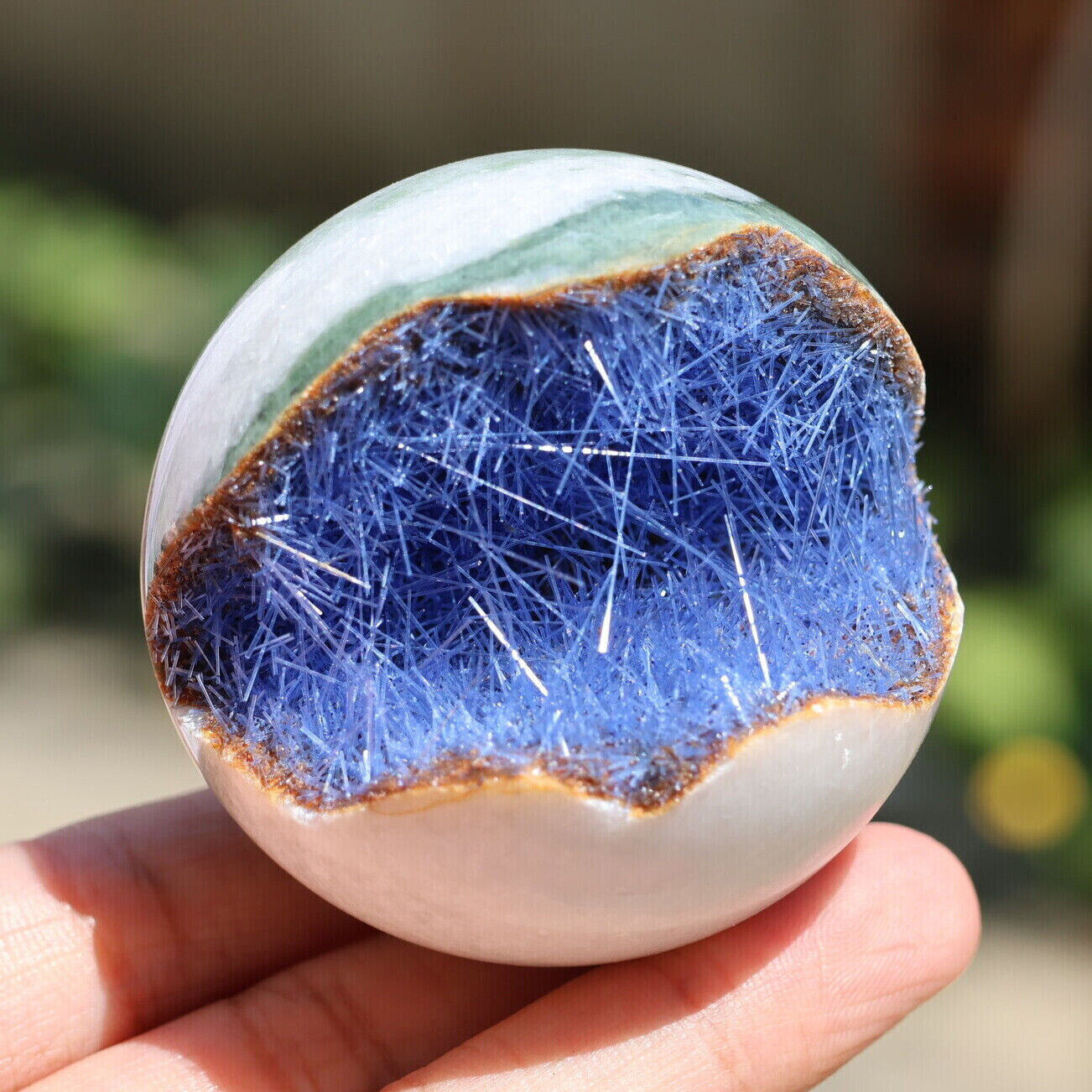 Blue Natural Goethite Crystal Quartz Energy Ore Healing  Mineral Specimen