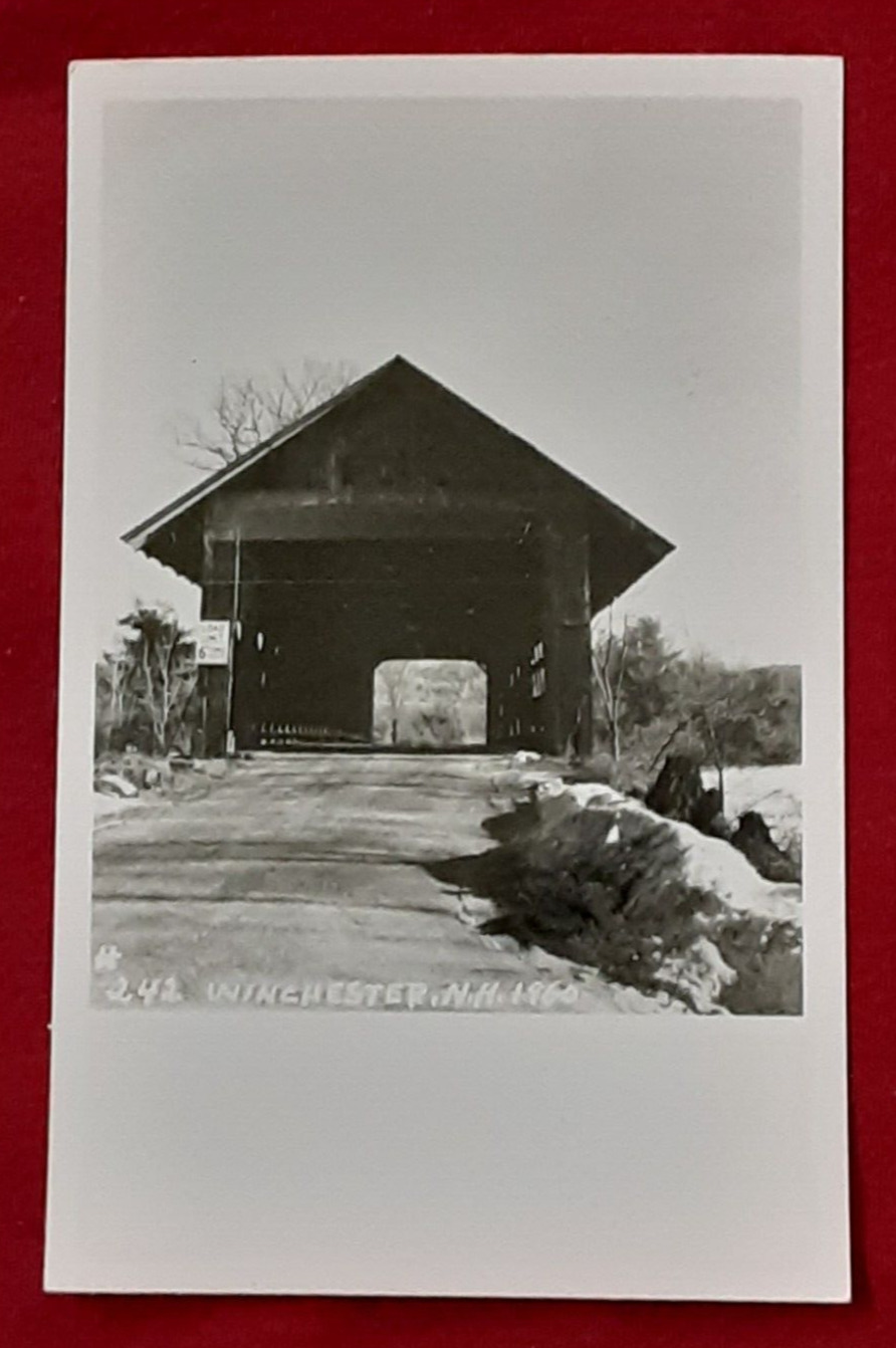 1960s Phelps Photo Post Card MILTON COVERED BRIDGE Winchester, New Hampshire