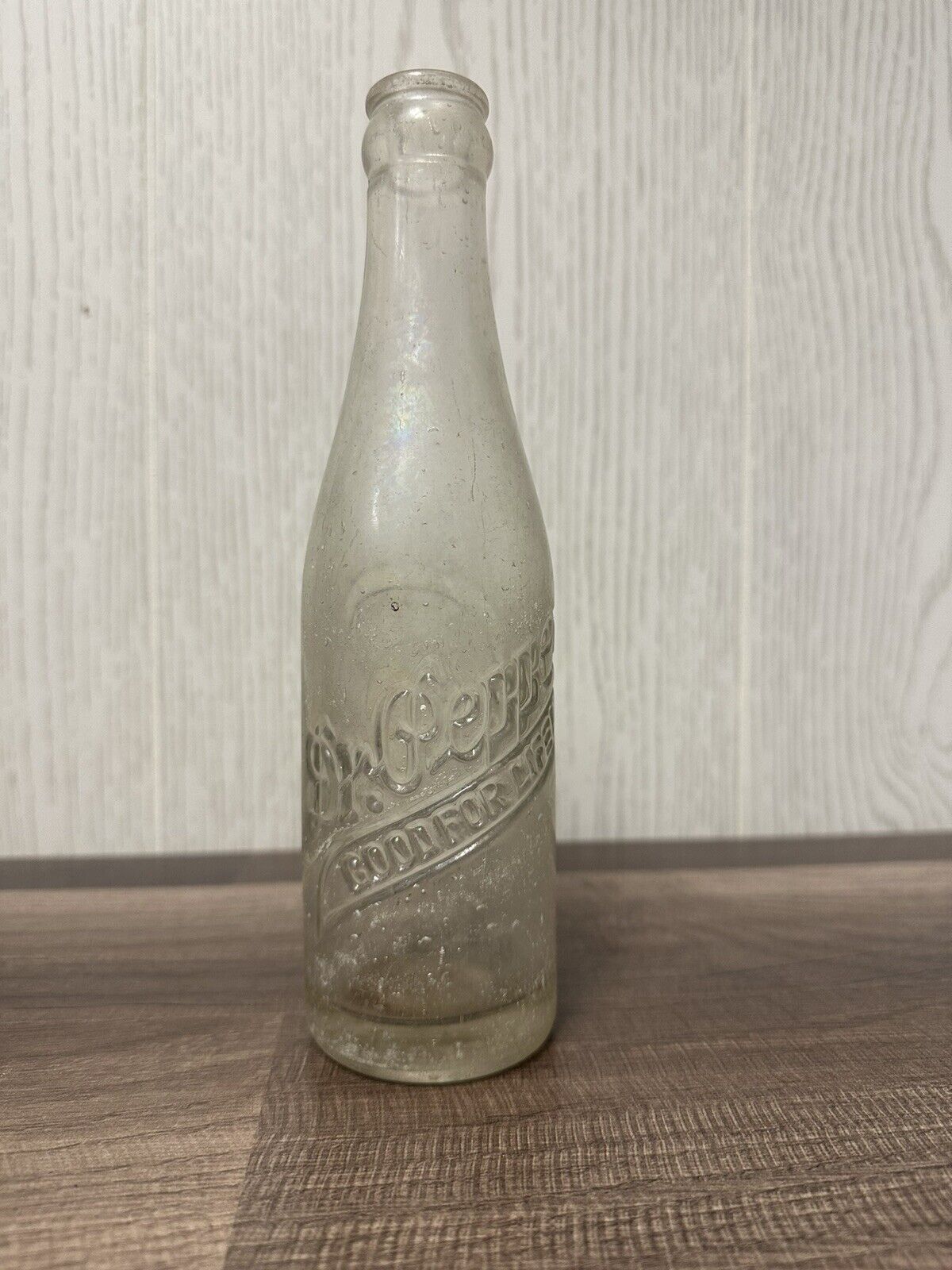 Vintage Dr Pepper 2 4 & 10 Good For Life 6 1/2oz Embossed Soda Bottle 6.5oz