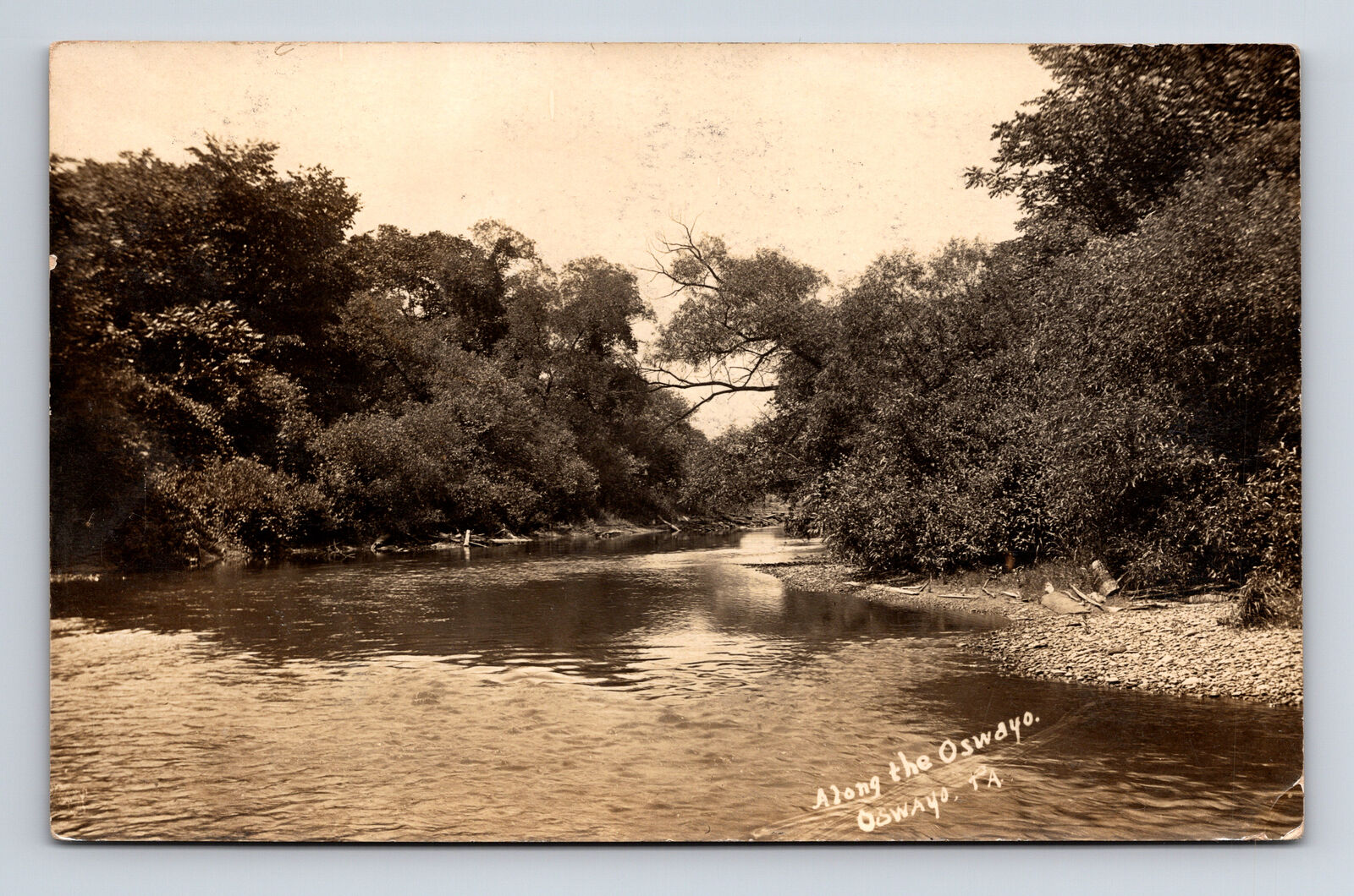 c1909 RPPC Scenic View Along the Oswayo River Oswayo Pennsylvania PA Postcard