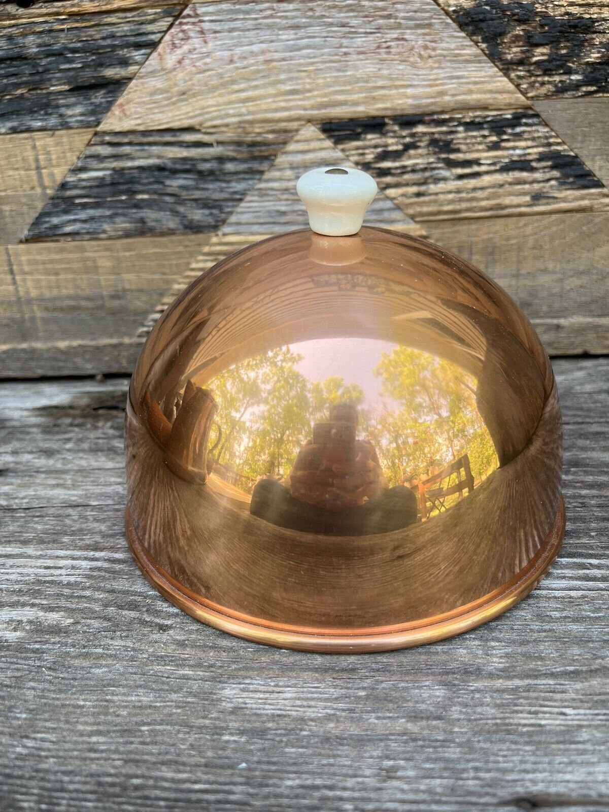 Vintage Benjamin and Medwin Copper Cheese Dome Cloche made in Portugal