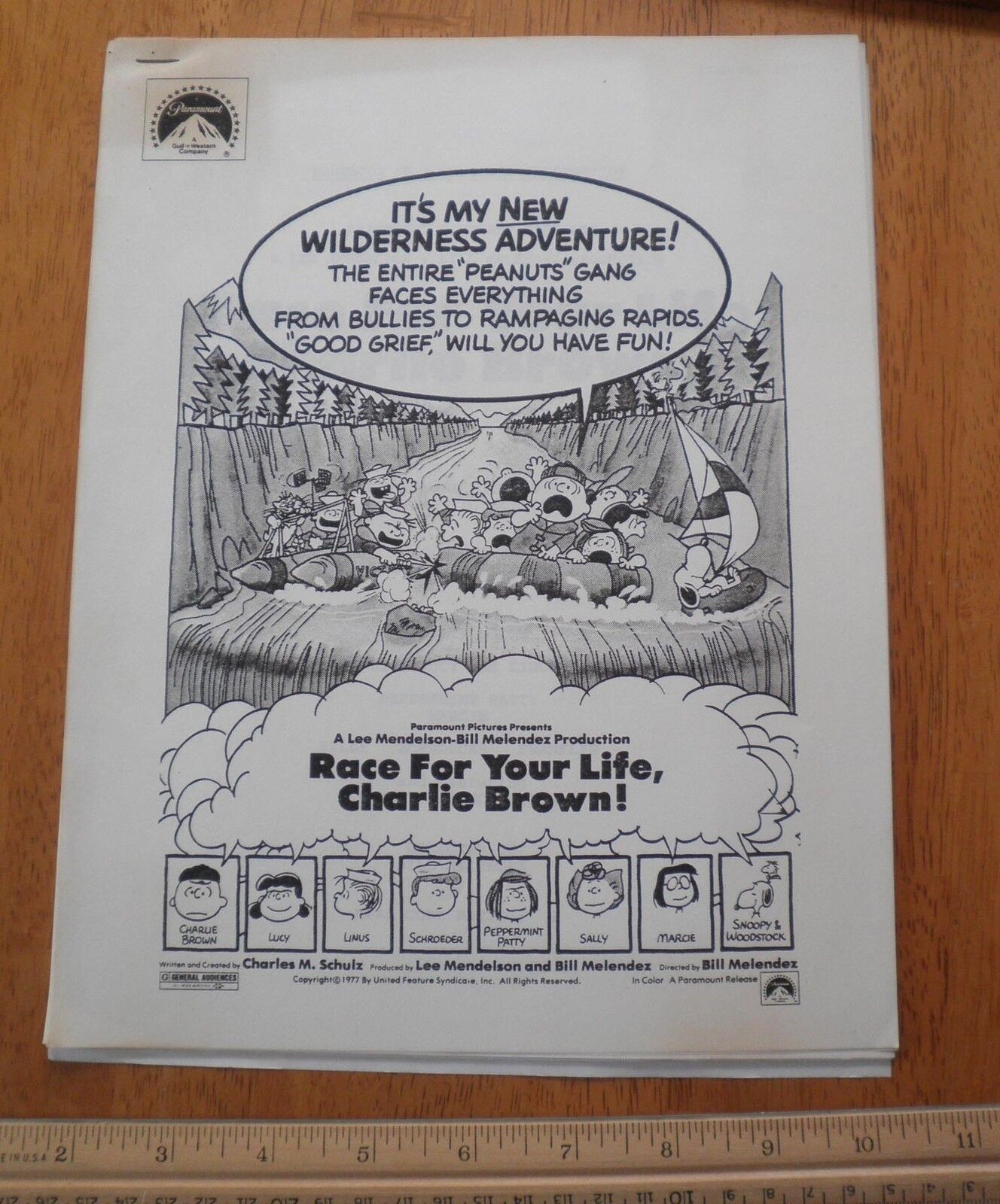 1977 Race for your life Charlie Brown press Handbook of Production Info RARE 26p