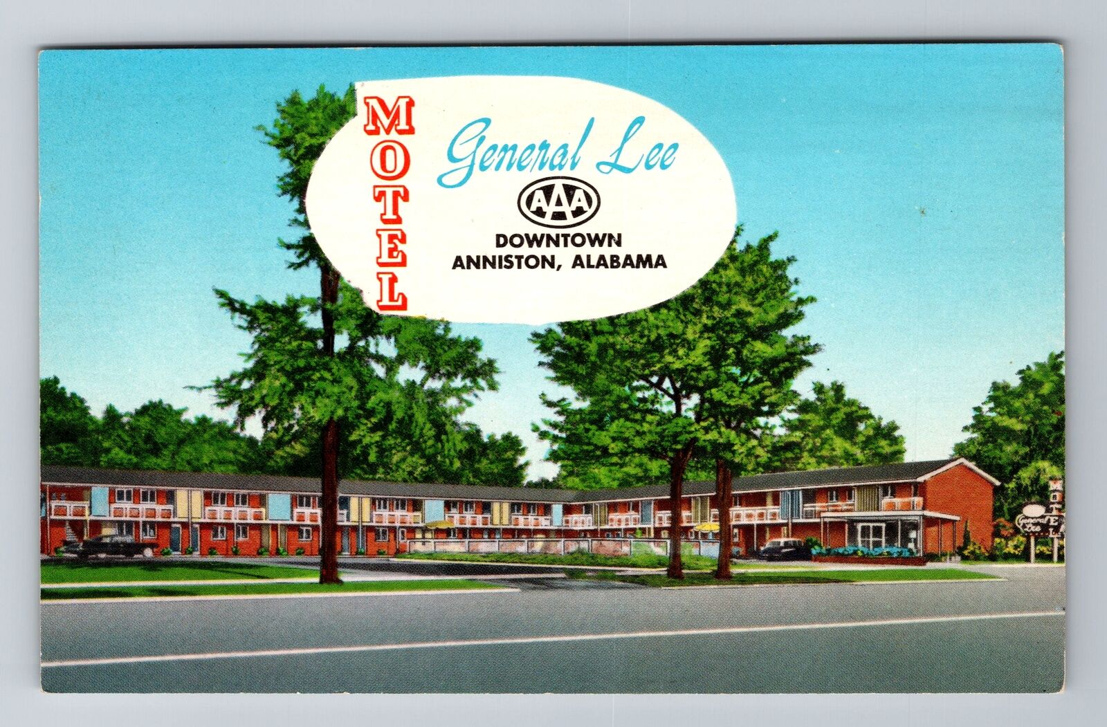 Anniston AL-Alabama, General Lee Motel, Advertising, Antique Vintage Postcard