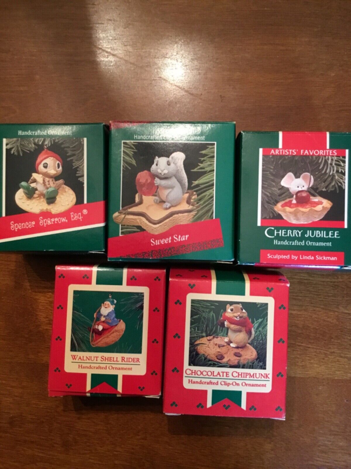Vintage 1980\'s Hallmark Handcrafted Ornaments - Lot of 5