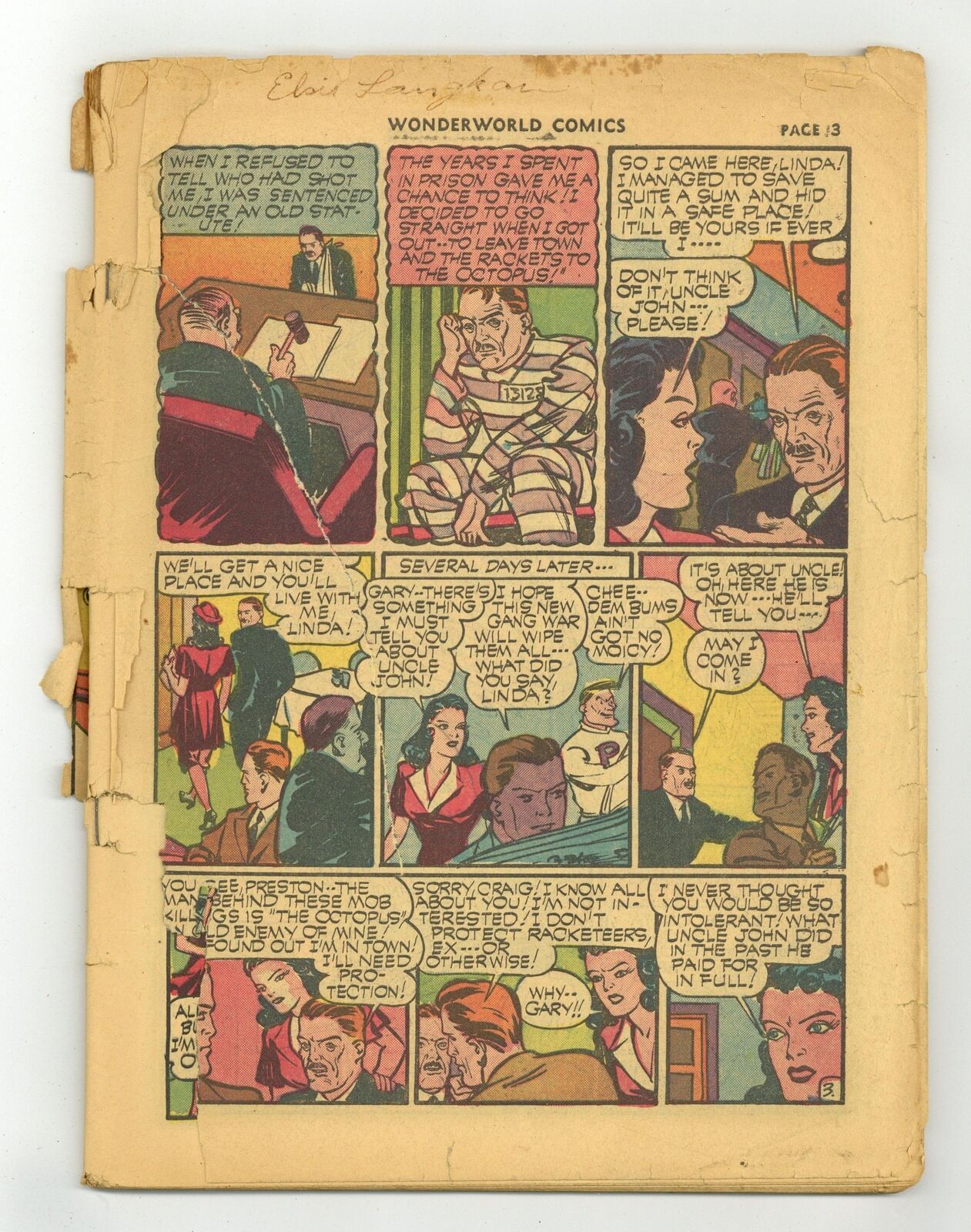 Wonderworld Comics #30 Coverless 0.3 1941