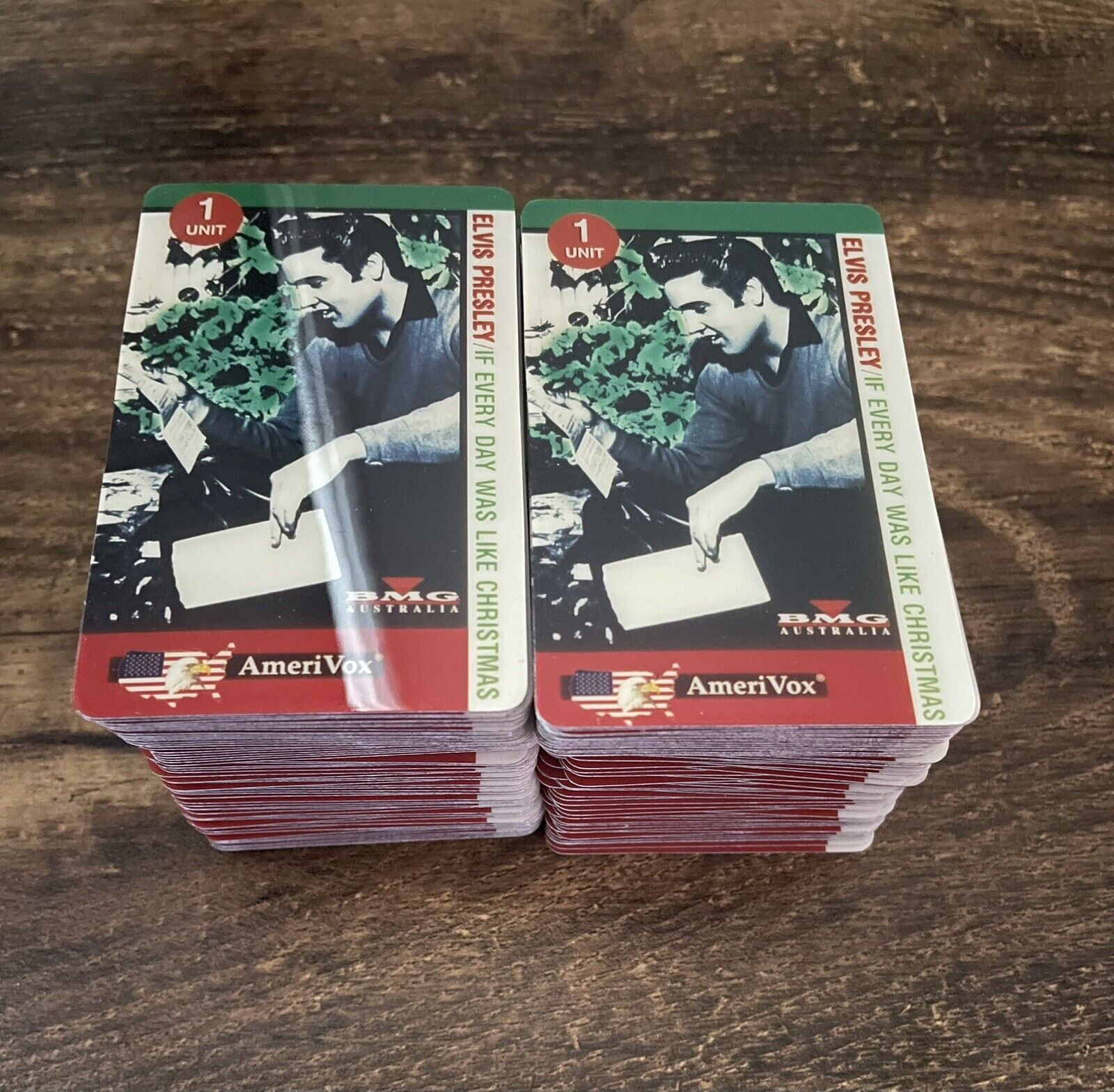 Lot of 134 One Unit Elvis Presley Amerivox Telephone Trading Cards New Christmas