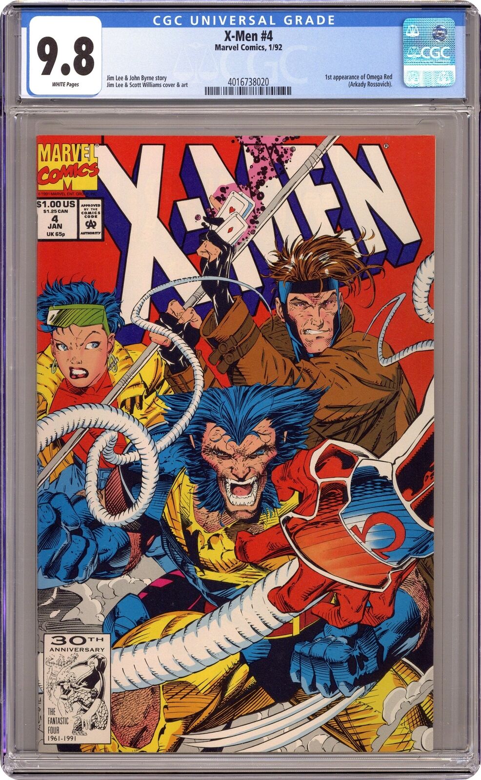 X-Men #4D CGC 9.8 1992 4016738020 1st app. Omega Red