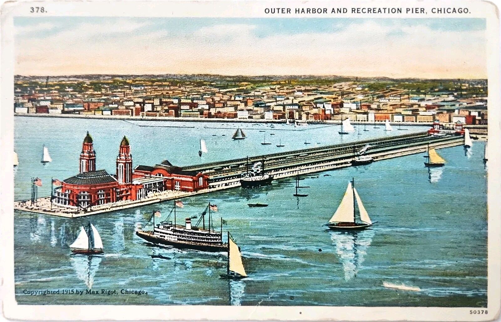 Chicago IL, Outer Harbor And Recreation Pier, Illinois Vintage Postcard A3