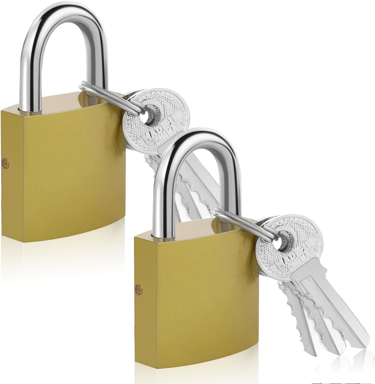 2 Pack 38Mm Large Gym Locker Lock with Key, Keyed Padlock Brass Padlock with Key
