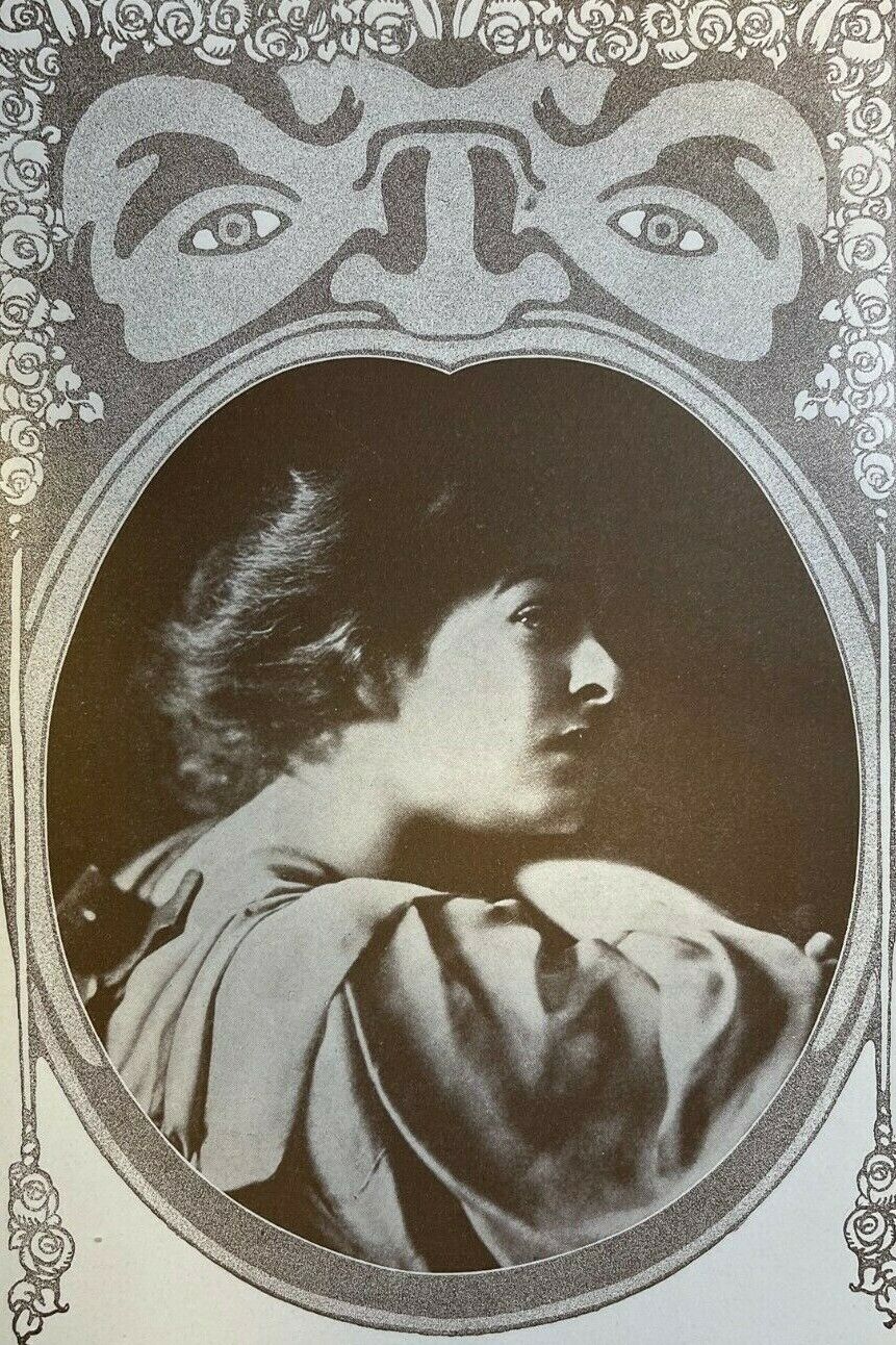 1908 Vintage Magazine Illustration Actress Alla Nazimova