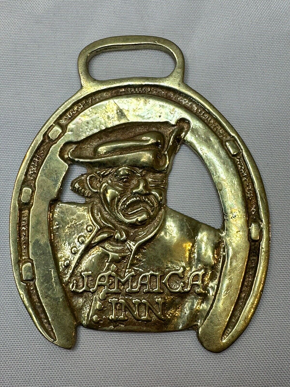 Vintage Brass Horse Medallion Jamaica Inn Pirate