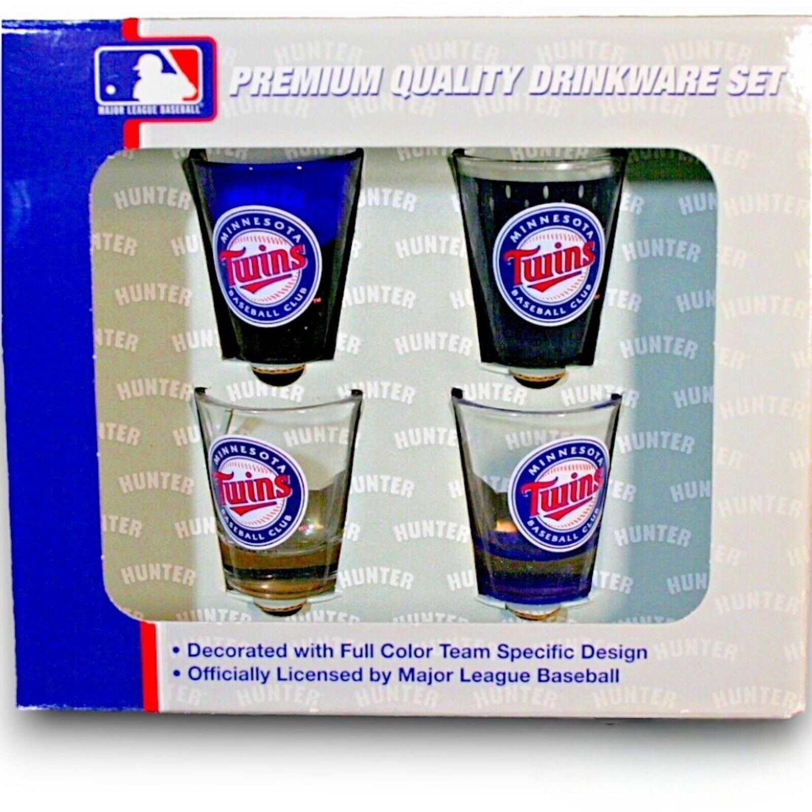 Minnesota Twins Mlb Baseball Set Of 4 Shot Glasses Drink-ware New In Box