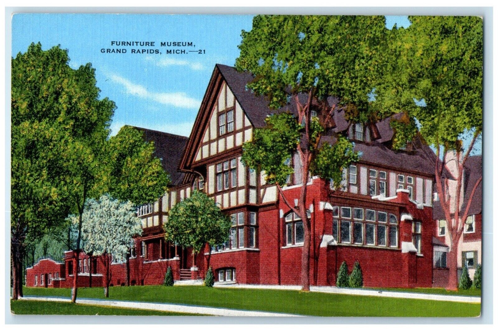 c1940 Exterior View Furniture Museum Grand Rapids Michigan MI Vintage Postcard