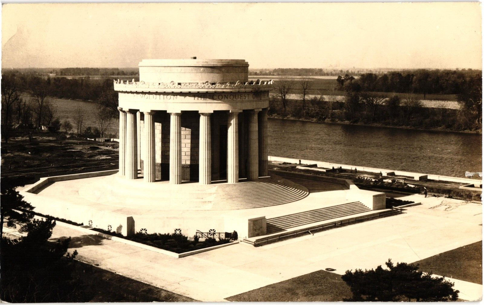 Real Photo RPPC Postcard George Rogers Clark National Park Vincennes IN c1920s