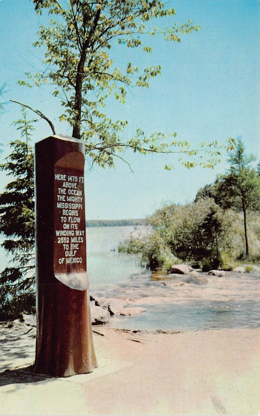 Itasca State Park MN Headwaters of Mississippi River Vtg Postcard A17