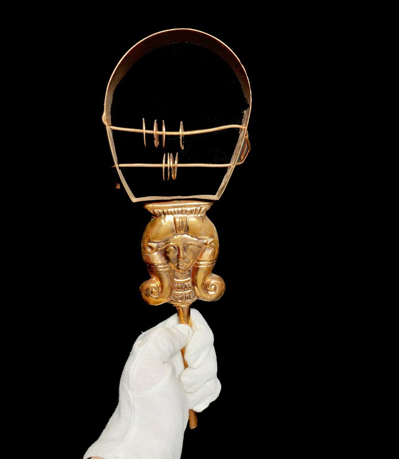 Marvelous Handmade Hathor Copper Sistrum (Musical Instrument)