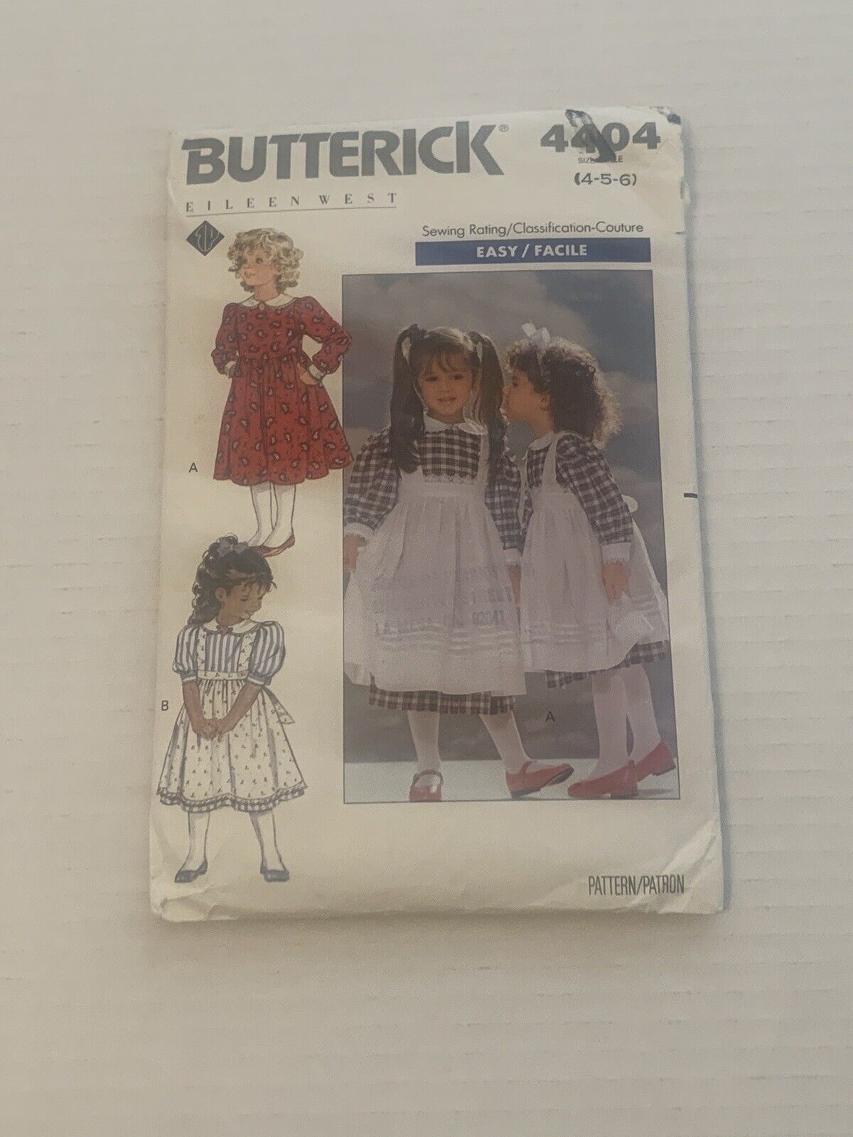 Vintage 1989 Butterick 4404 Sewing Pattern Toddlers’ Children’s Dress Size 4-6