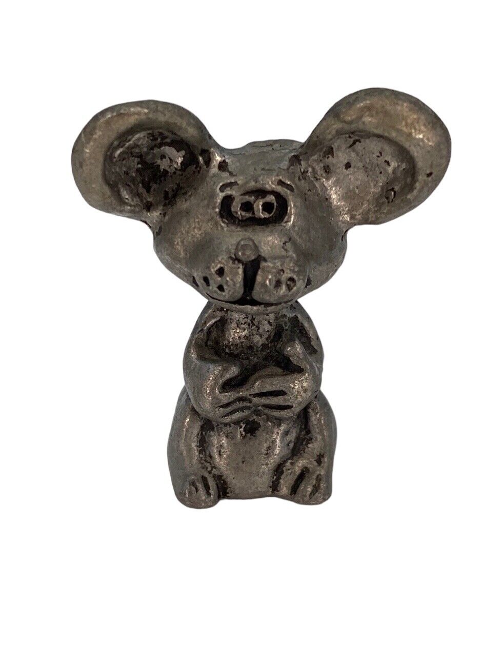 Pewter Small Tiny Figurine MOUSE Collectible Big Ears Doll House