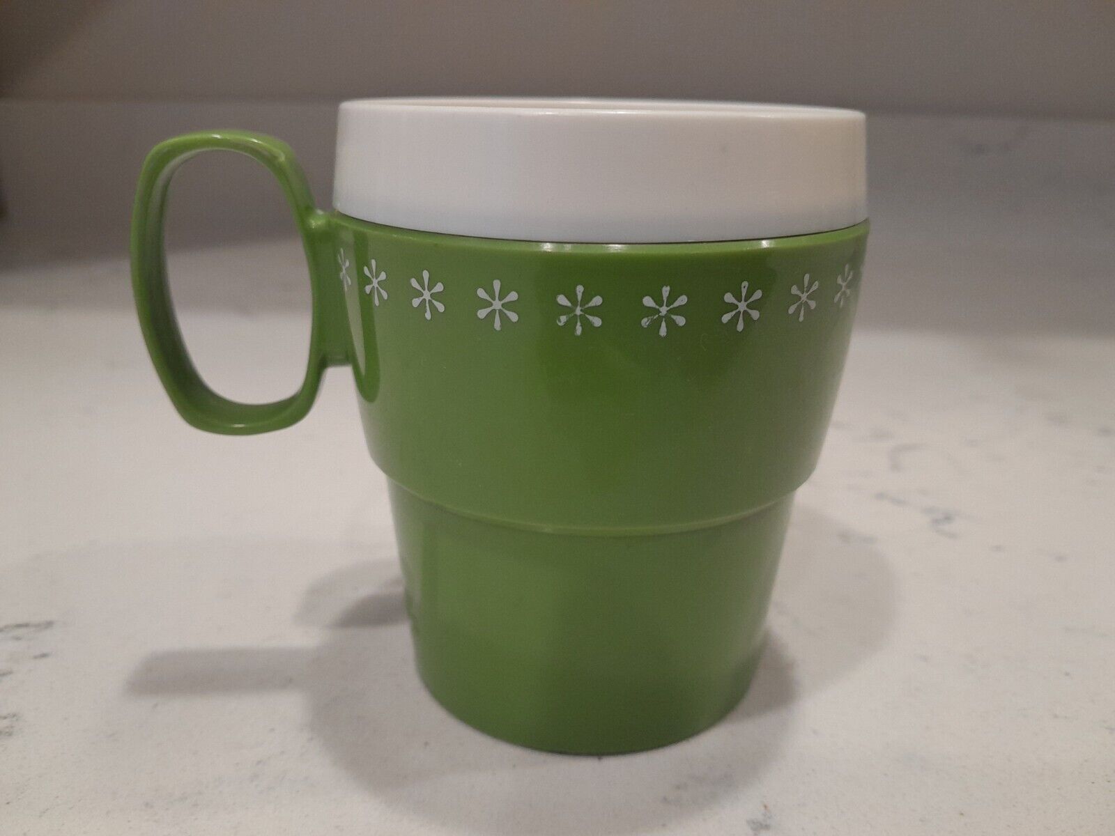Vintage 1960s Mid-Century New-Mar Coffee Mug/Cup Green Thermoware
