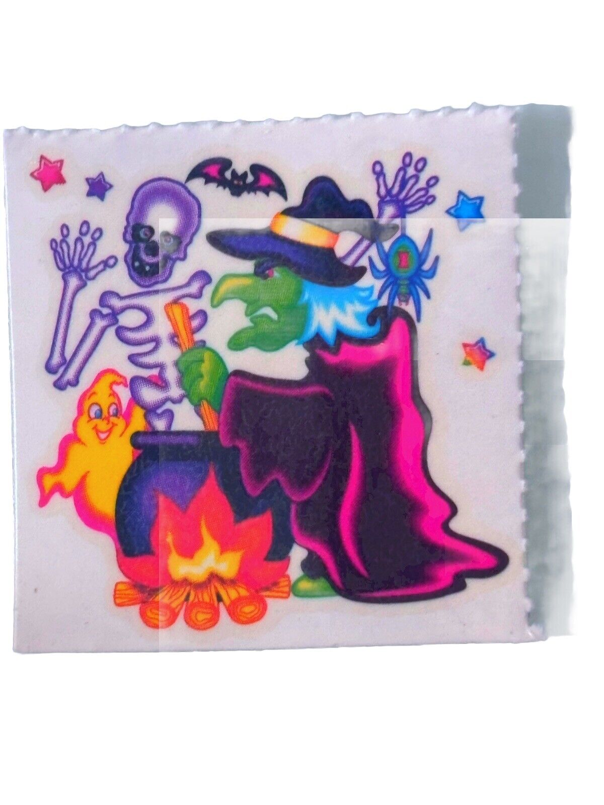 Vintage Lisa Frank Halloween Tattoo Witch 