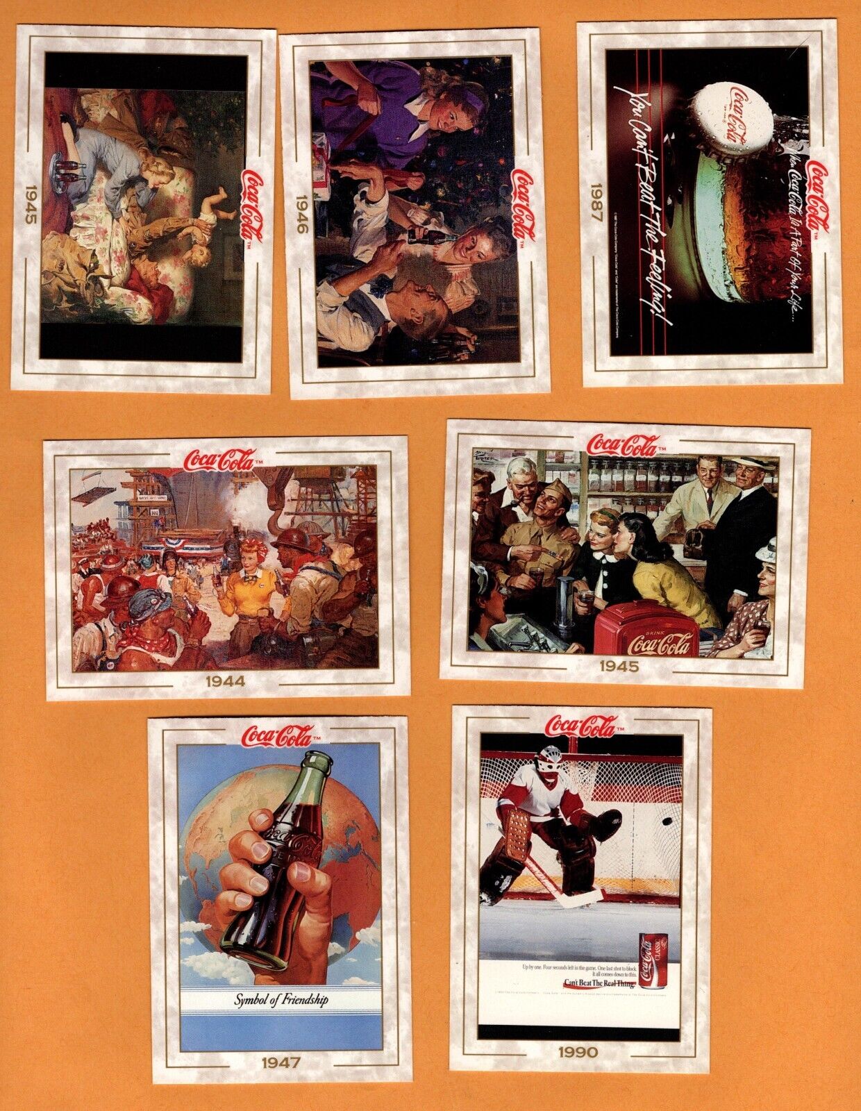 (6) 1993 Coca-Cola Advertising Collectors Cards