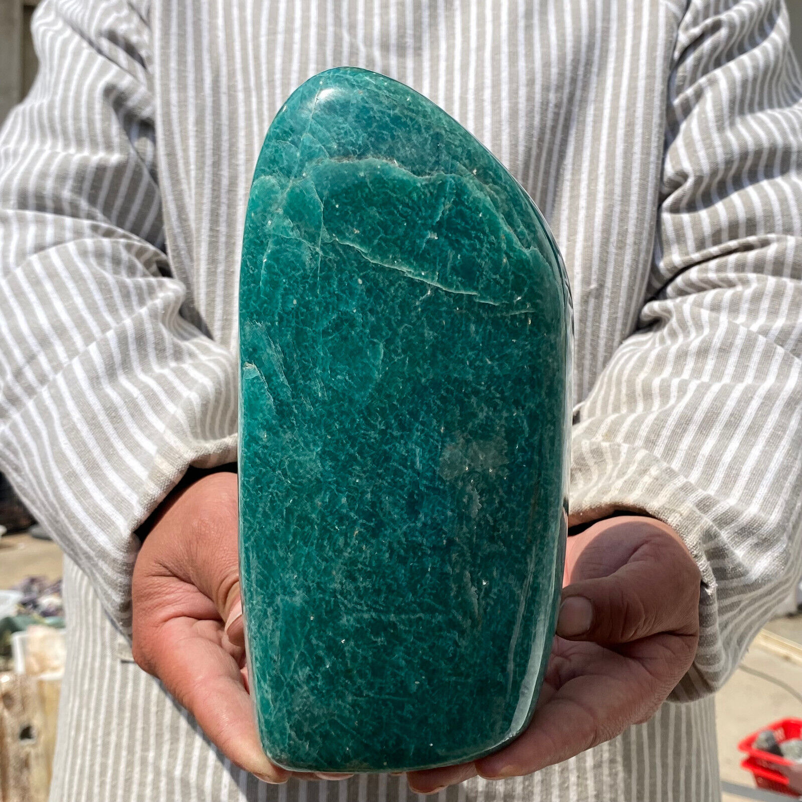3.4kg Natural Blue Green Starlight Amazonite Crystal Healing Display Specimen