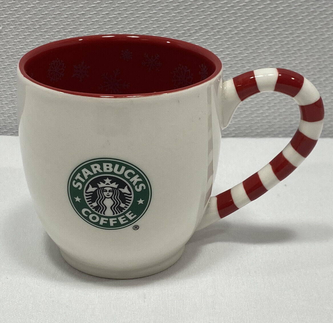Starbucks Holiday Christmas Coffee Mug Cup 2010 Candy Cane Handle Bone China
