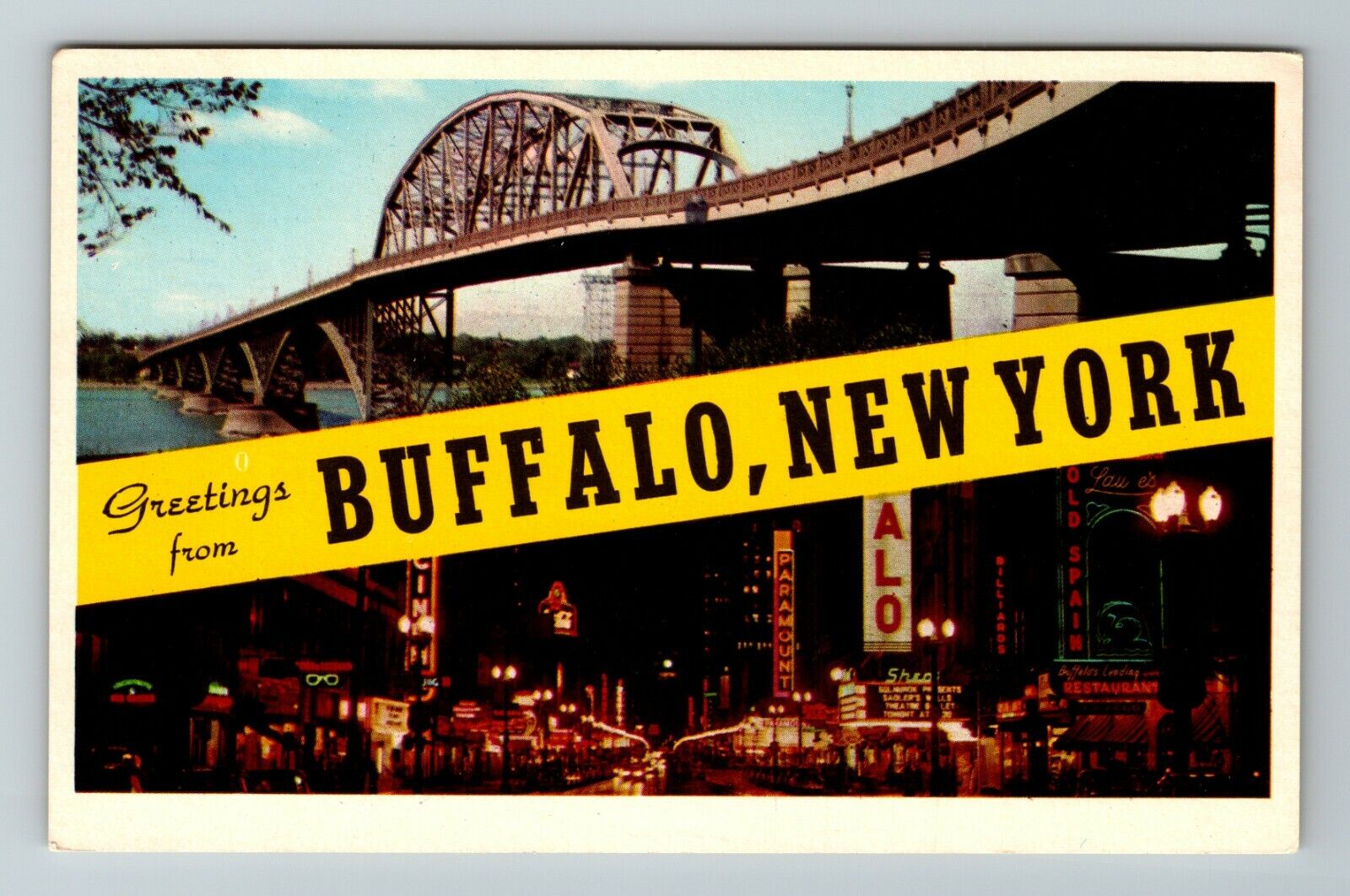 Buffalo NY-New York, General Greetings, Banner, Vintage Postcard