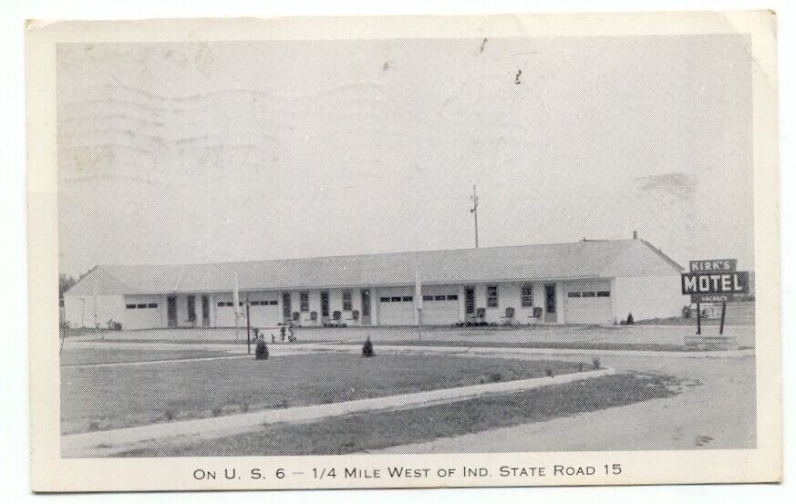 Nappanee IN Kirk\'s Motel US 6 c1958 Postcard Indiana