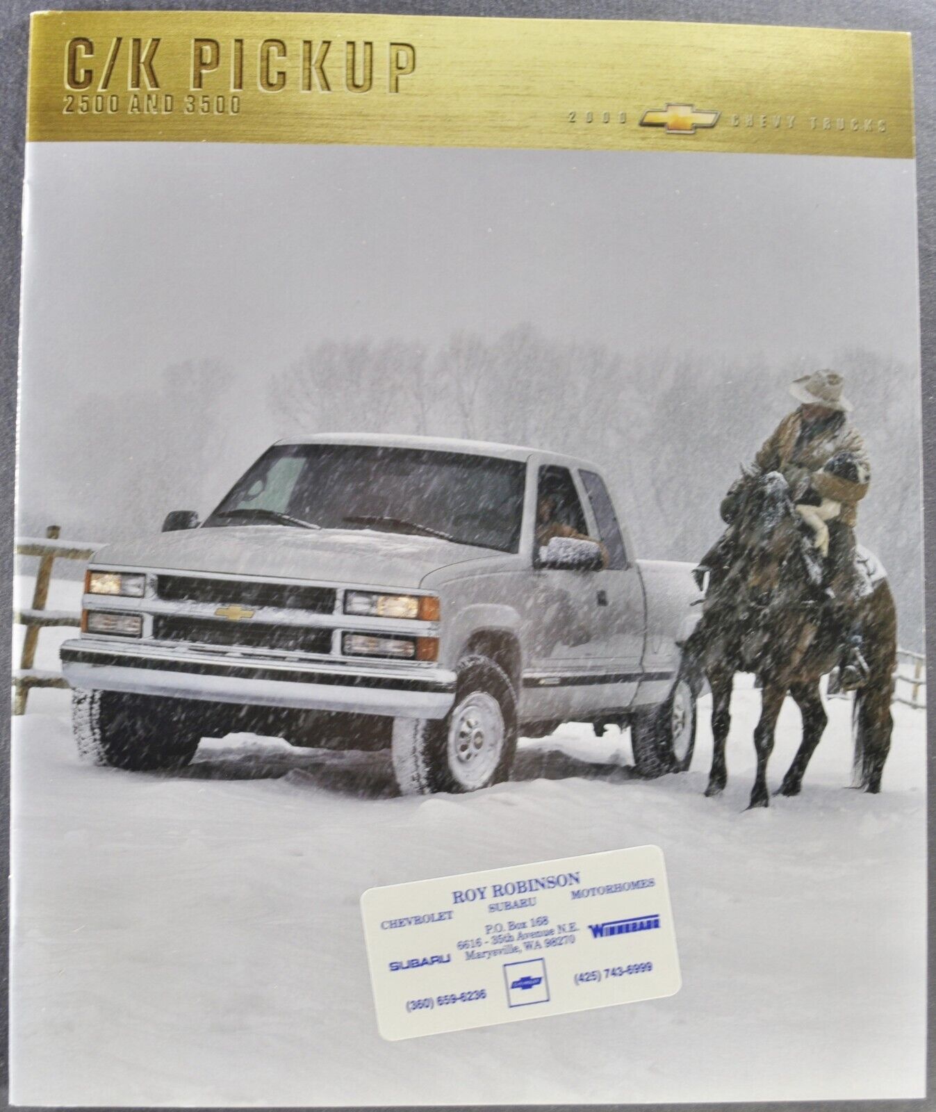 2000 Chevrolet C/K Full-Size Pickup Truck Brochure 2500 3500 Excellent Original