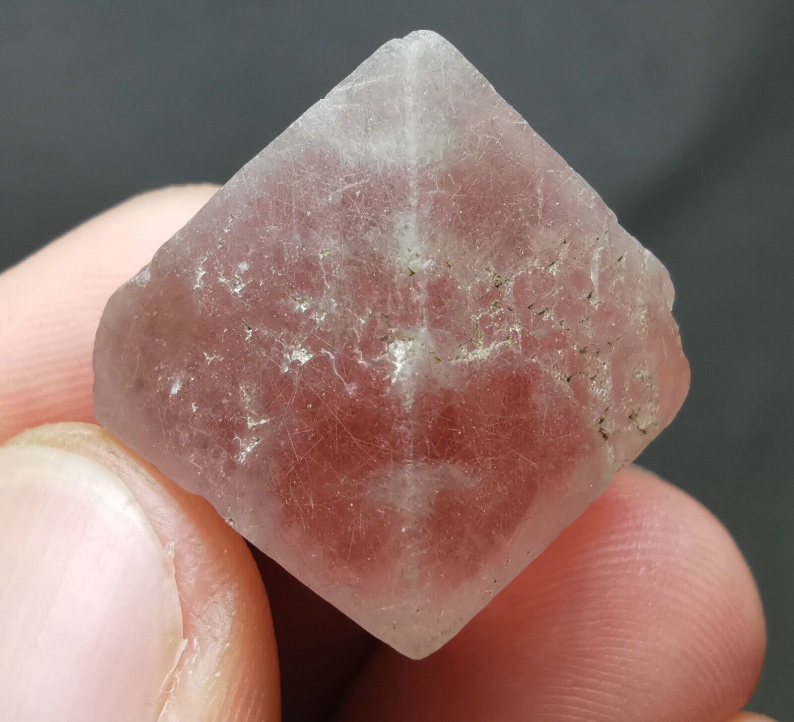 73ct Natural UNIQUE PINK Octahedron Fluorite Crystal /China's Inner Mongolia