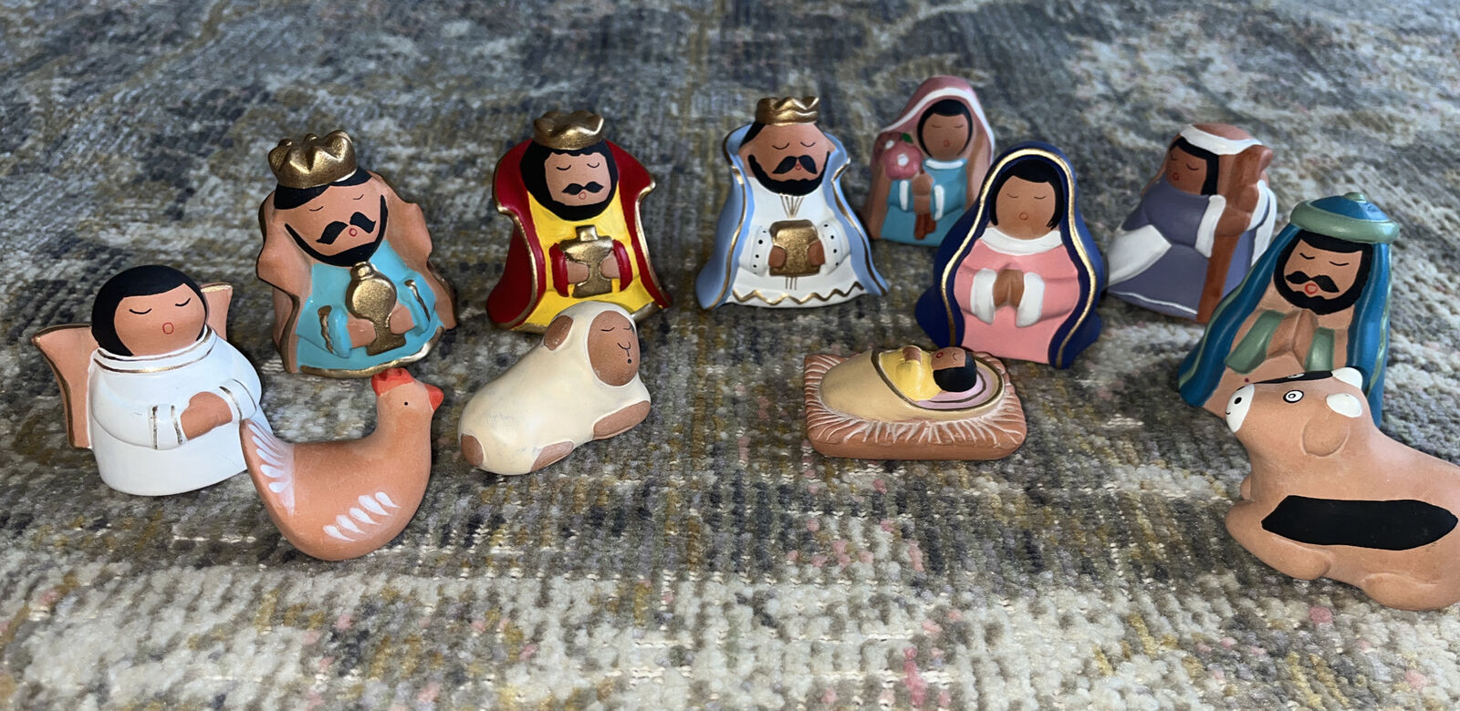 12 pc - Vintage Handcrafted Philippines Nativity Set From “Cost Plus Store”