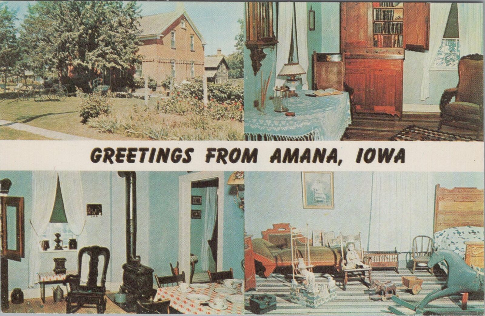 Postcard Greetings from Amana Iowa IA 