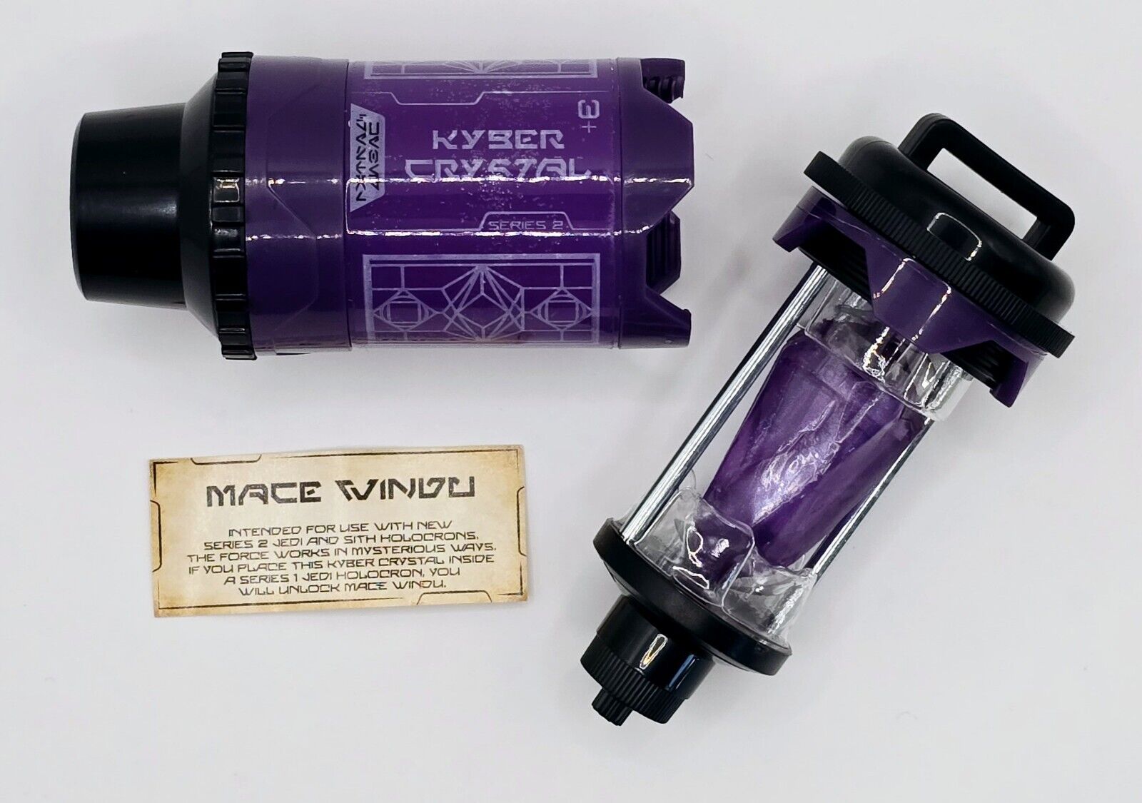 Disney Star Wars Galaxy’s Edge Purple Kyber Crystal Version 2 MACE WINDU CARTOON