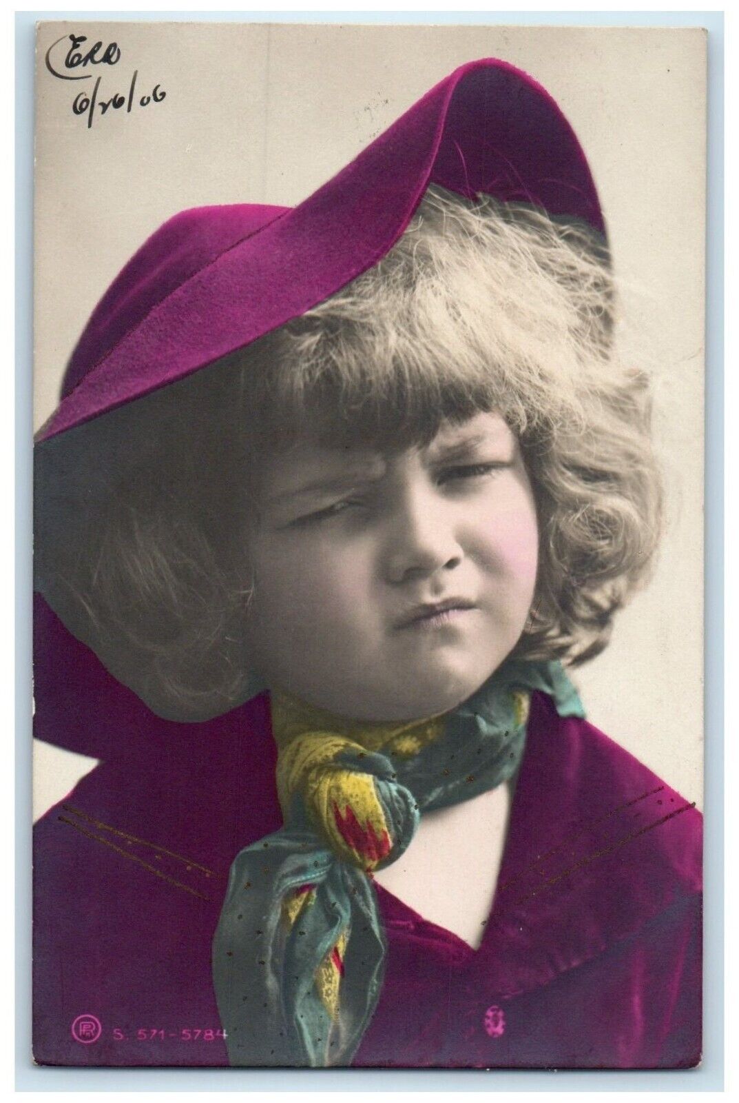 1906 Cute Little Girl Brown Curly Hair RPPC Photo Posted Antique Postcard