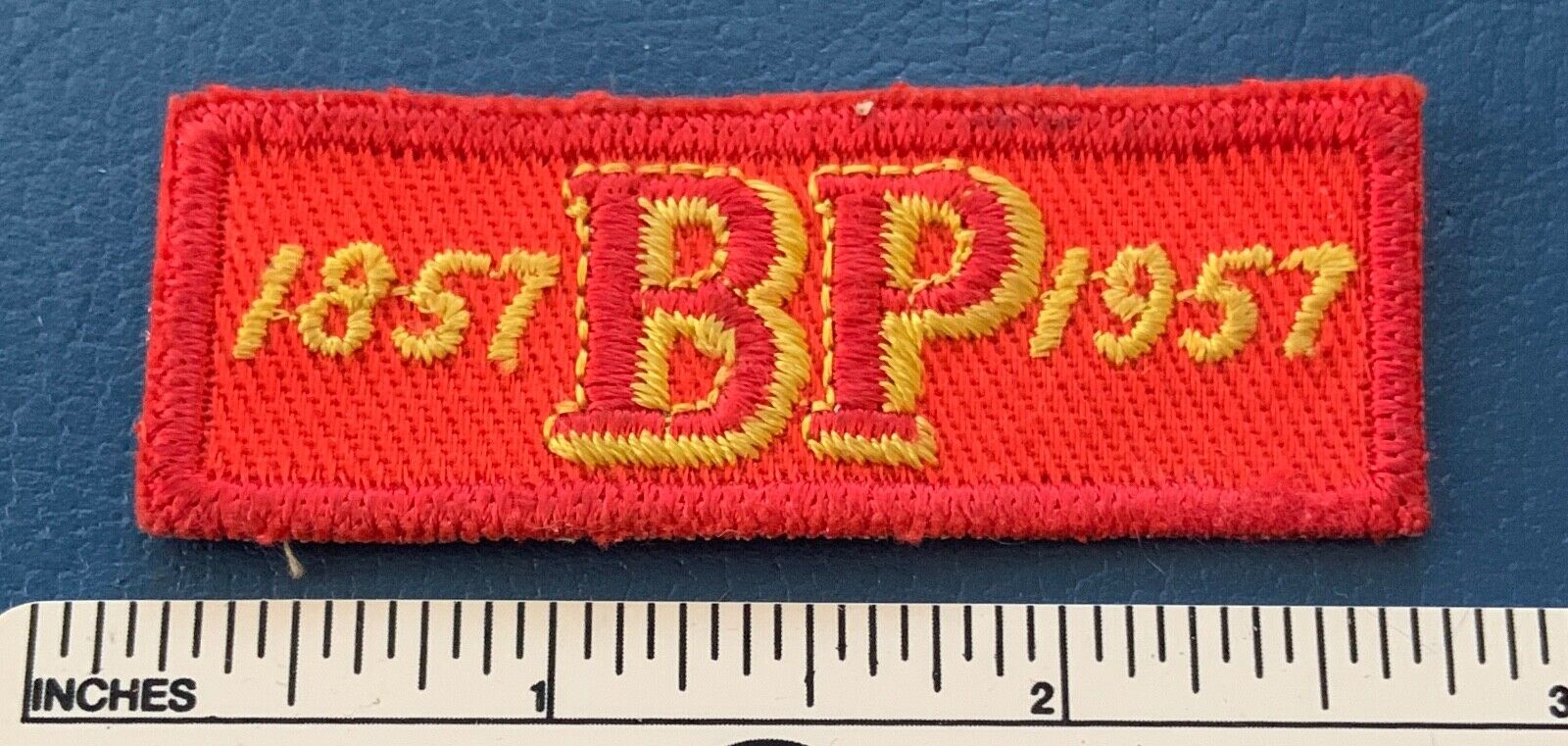 Vintage 1857-1957 BADEN POWELL Boy Scout Uniform Strip PATCH BSA BP Centennial