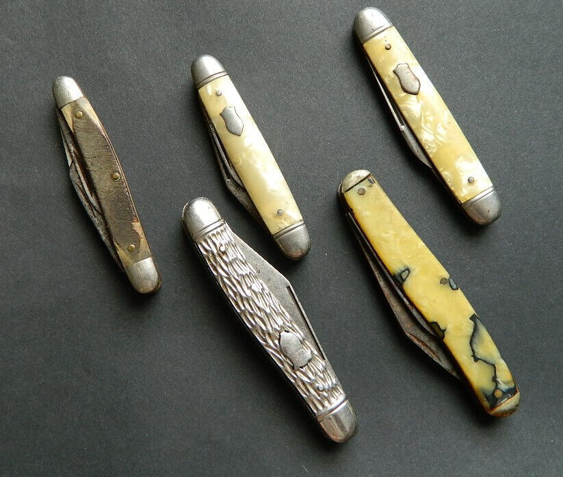 Vintage lot of 5  Pocket Knives -  Imperial Shrade Utica