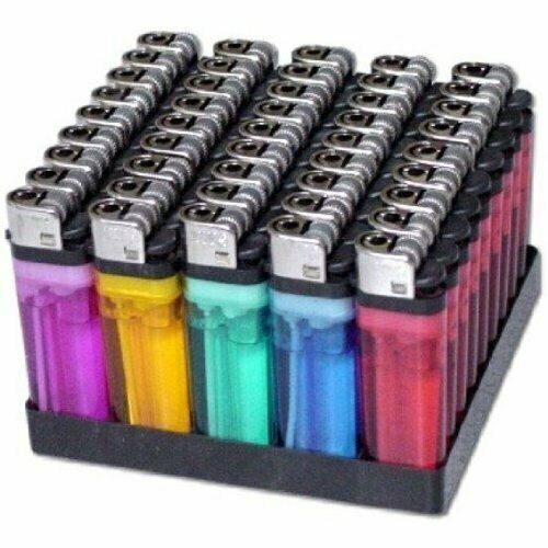 1000 Cigarette Disposable Lighters Pack with Display Stand Various Colors