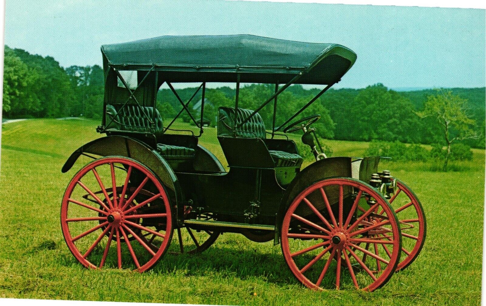 1908 International Harvester Automobile Buggy Antique Car Vintage Postcard