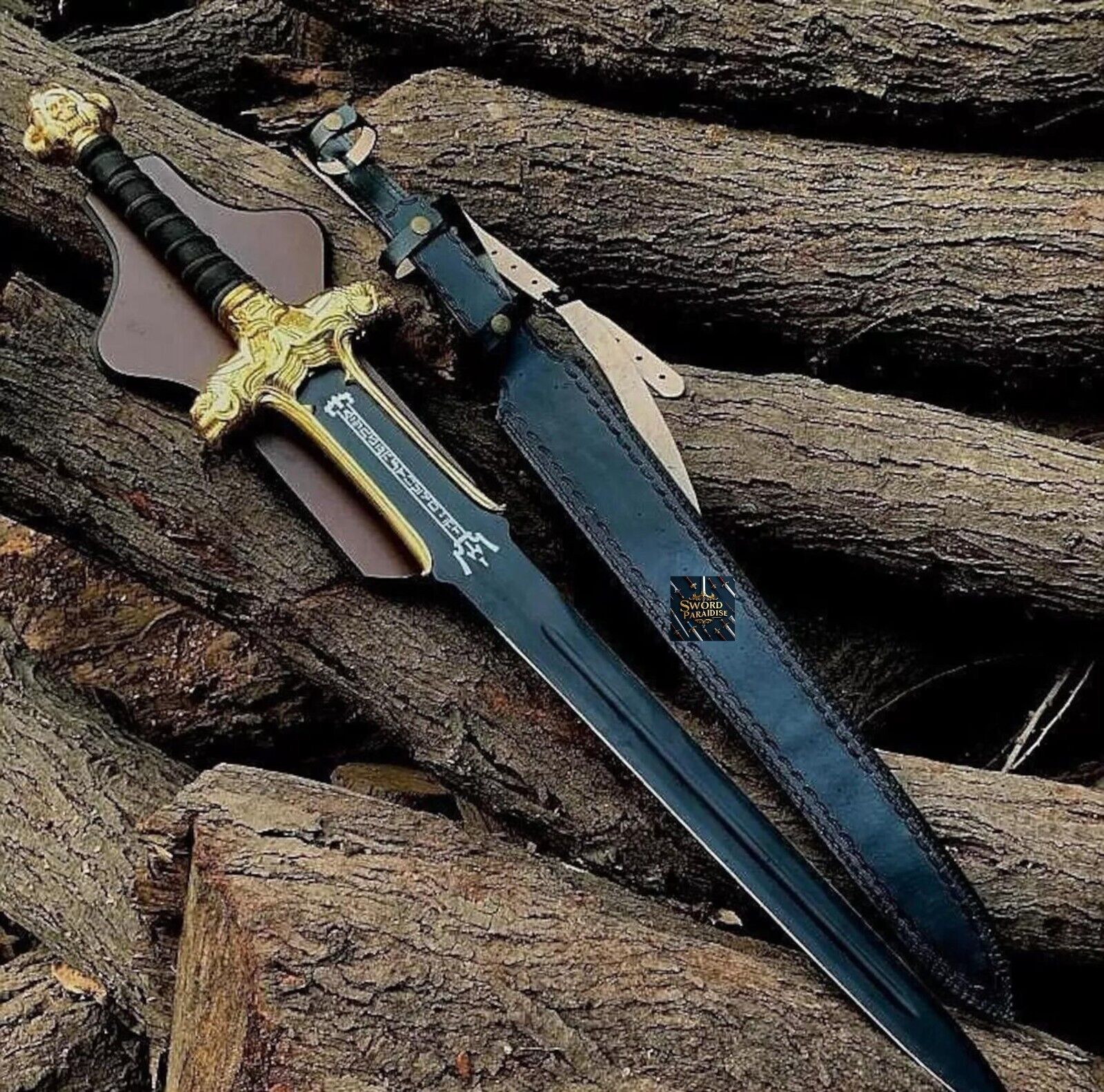 Conan the Barbarian Sword HandForged Atlantean Sword With Sheath - GOLD EDITION