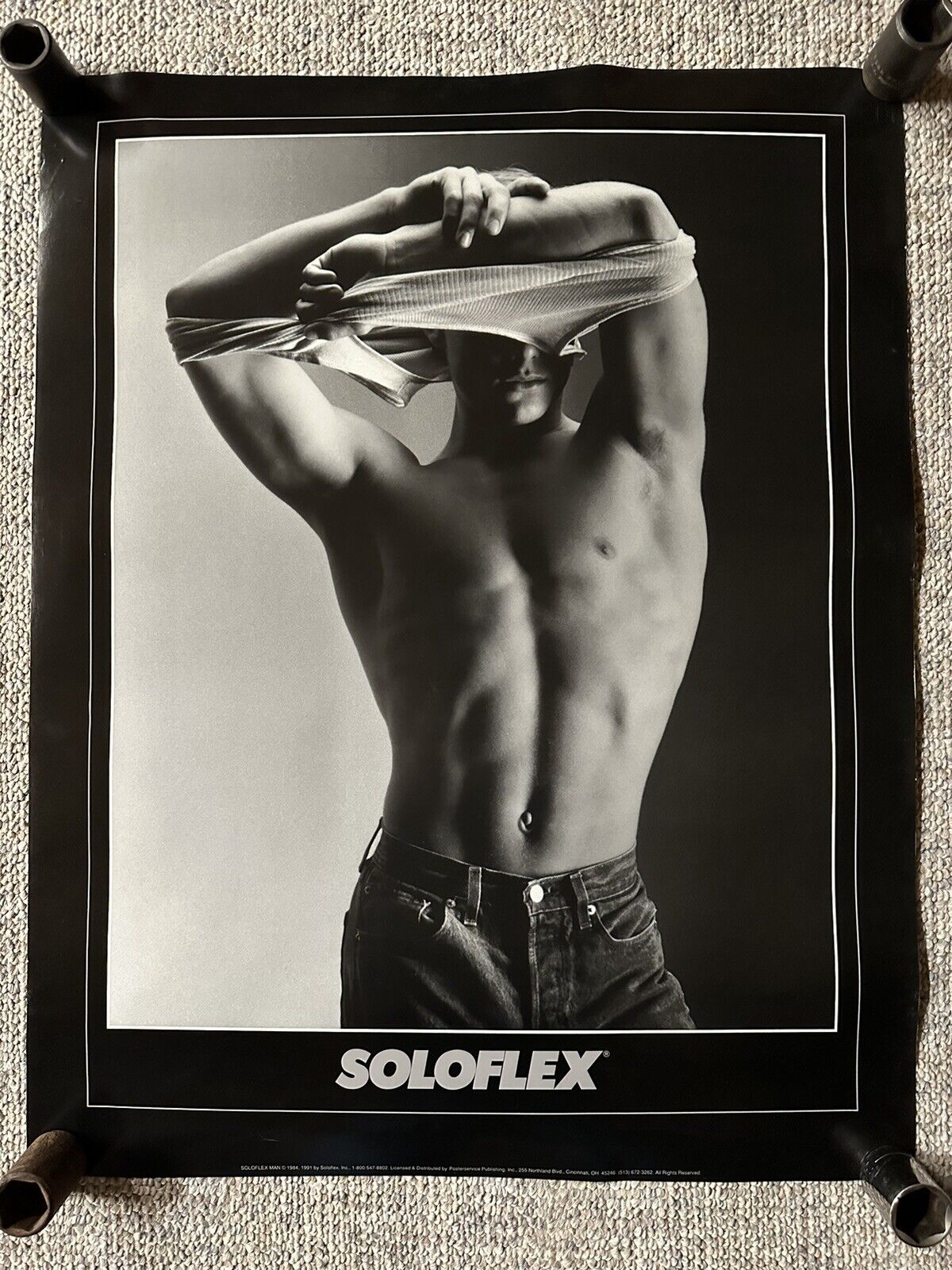 Vintage Scott Madsen Soloflex Man Fitness Gym 22x28 Poster 1984 1991 NOS