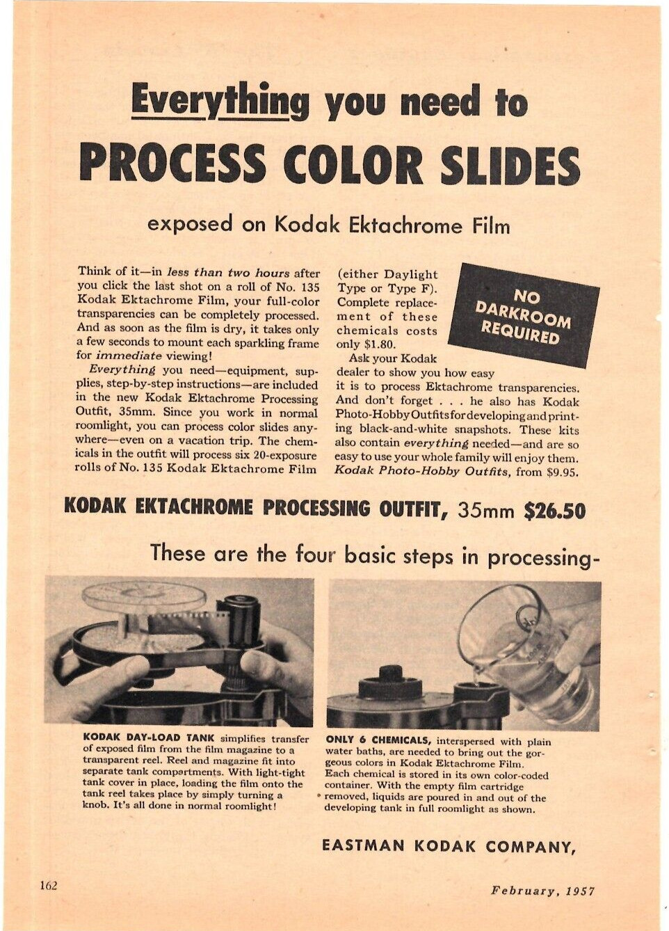 1957 Print Ad Eastman Kodak Everything you need process Color Slides Ektachrome