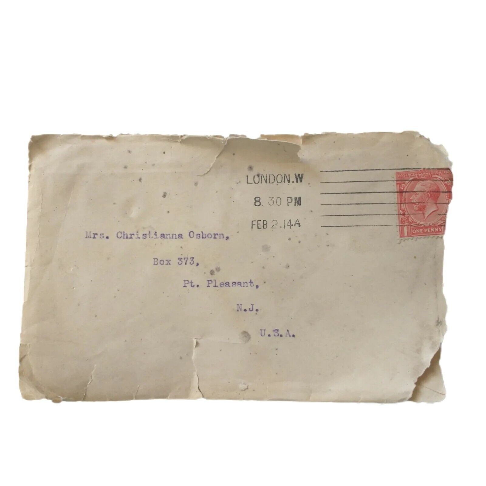 Antique Stamped Receipt 1914 Handwritten Ephemera Letter Correspondence Typed 